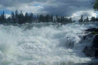 40 kilometres north-west of lvsbyn, the largest free-flowing rapids in Norden
